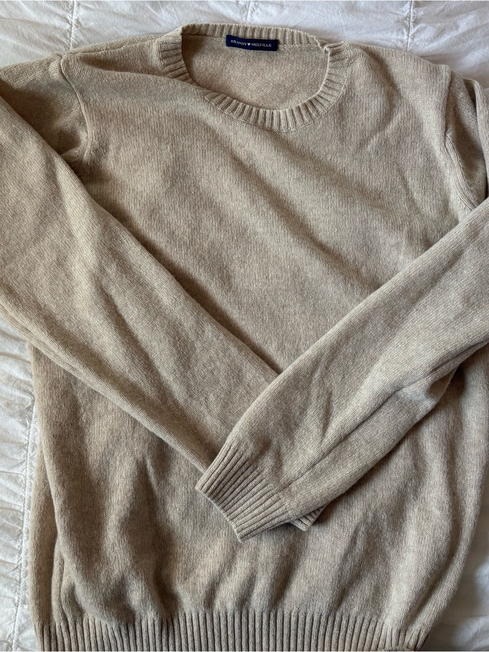 Brandy Melville Beige Crewneck Sweater